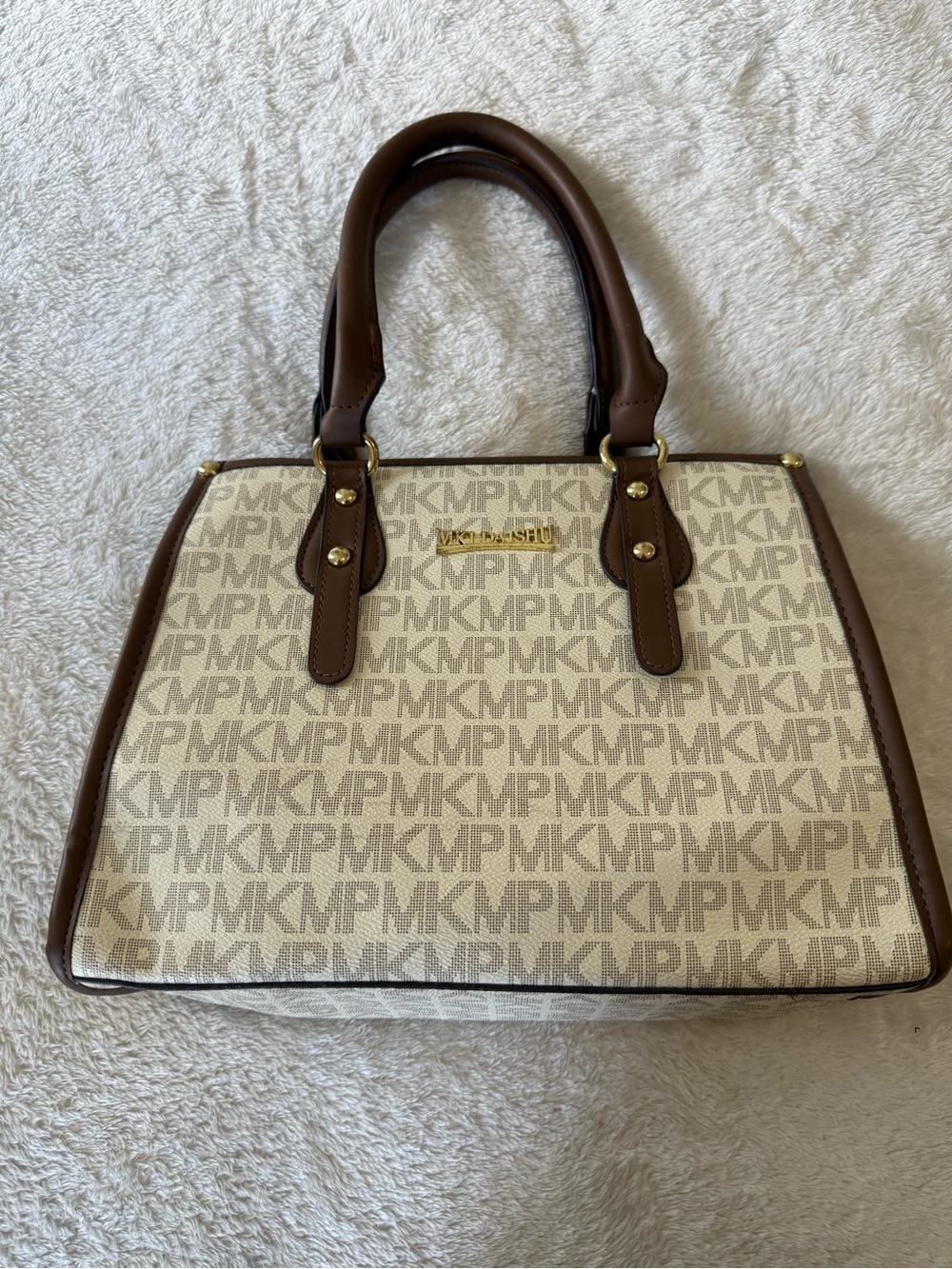 Monogram Structured Satchel Handbag
